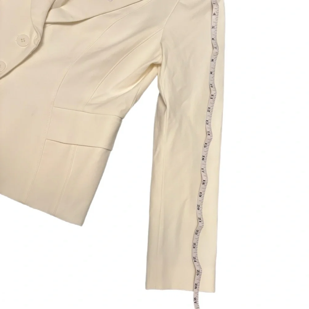 White House Black Market Ivory Tailored Stretch Blazer Jacket NWT Size 14 - Picture 5 of 10